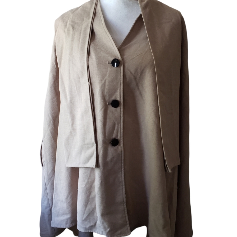 Zara women's nude coat cape